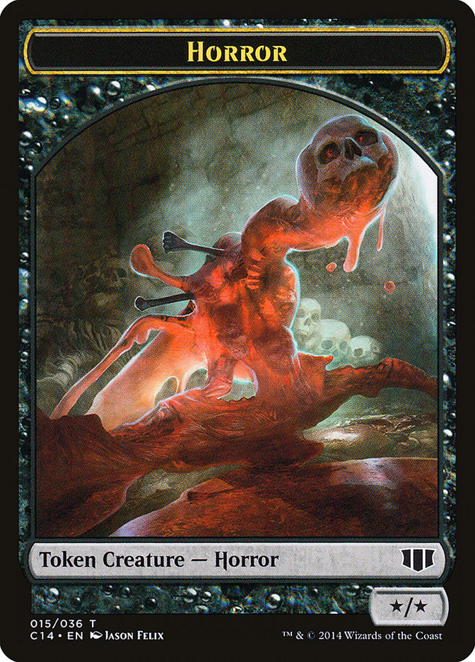 Horror // Zombie (016/036) Double-sided Token [Commander 2014 Tokens] | Gear Gaming Bentonville