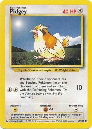 Pidgey (57/102) [Base Set Unlimited] | Gear Gaming Bentonville