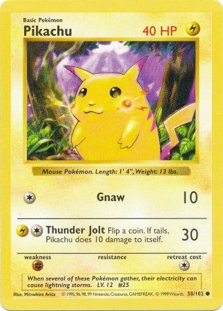 Pikachu (58/102) (Red Cheeks Misprint) [Base Set Shadowless Unlimited] | Gear Gaming Bentonville