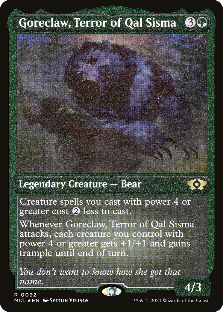 Goreclaw, Terror of Qal Sisma (Foil Etched) [Multiverse Legends] | Gear Gaming Bentonville