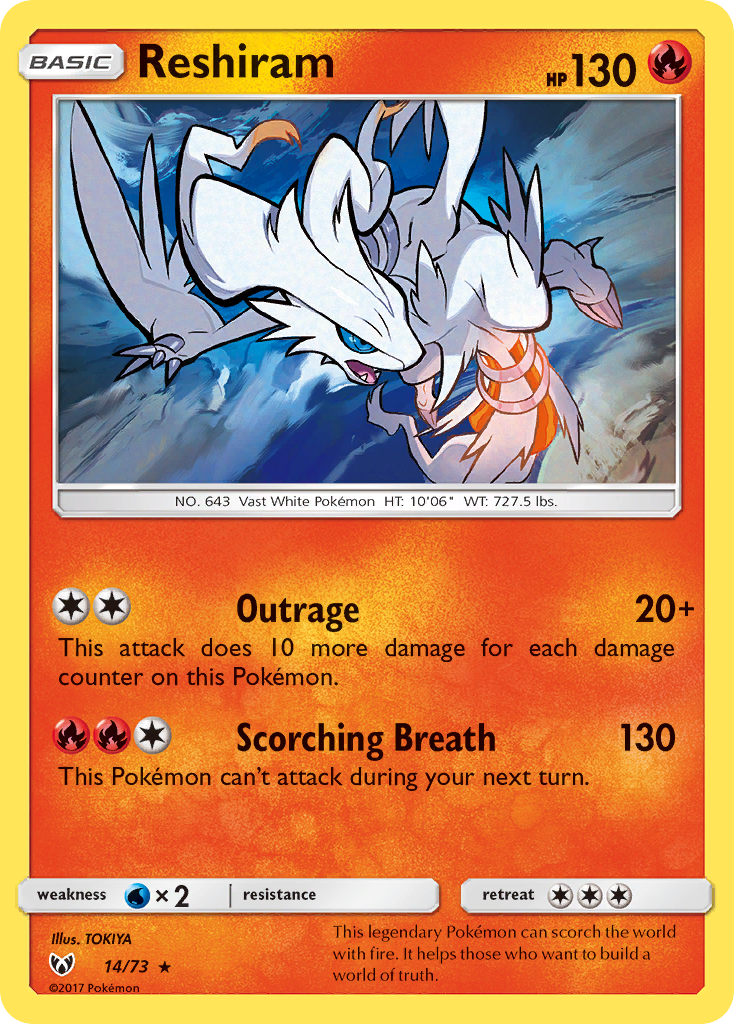 Reshiram (14/73) [Sun & Moon: Shining Legends] | Gear Gaming Bentonville