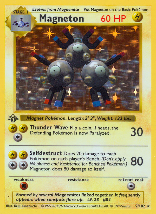 Magneton (9/102) (Shadowless) [Base Set 1st Edition] | Gear Gaming Bentonville