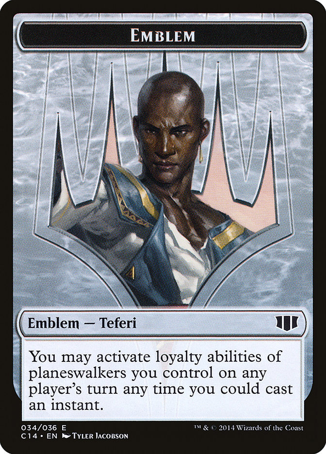 Teferi, Temporal Archmage Emblem // Zombie (011/036) Double-sided Token [Commander 2014 Tokens] | Gear Gaming Bentonville