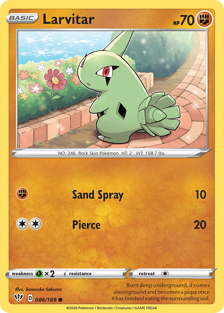 Larvitar (086/189) [Sword & Shield: Darkness Ablaze] | Gear Gaming Bentonville