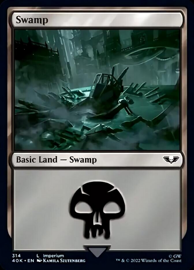 Swamp (314) (Surge Foil) [Universes Beyond: Warhammer 40,000] | Gear Gaming Bentonville