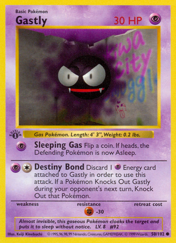 Gastly (50/102) (Shadowless) [Base Set 1st Edition] | Gear Gaming Bentonville