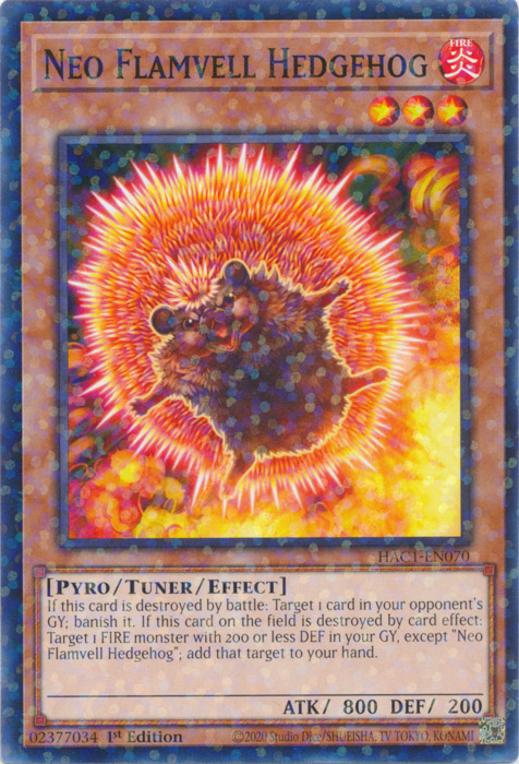 Neo Flamvell Hedgehog (Duel Terminal) [HAC1-EN070] Common | Gear Gaming Bentonville