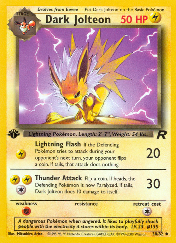 Dark Jolteon (38/82) [Team Rocket 1st Edition] | Gear Gaming Bentonville