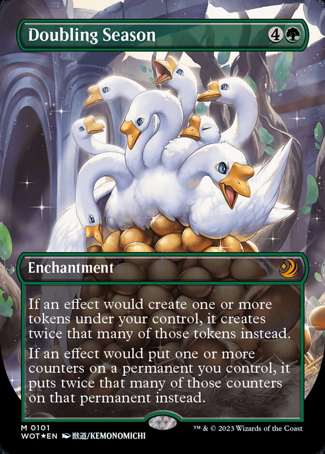 Doubling Season (Anime Borderless) (Confetti Foil) [Wilds of Eldraine: Enchanting Tales] | Gear Gaming Bentonville