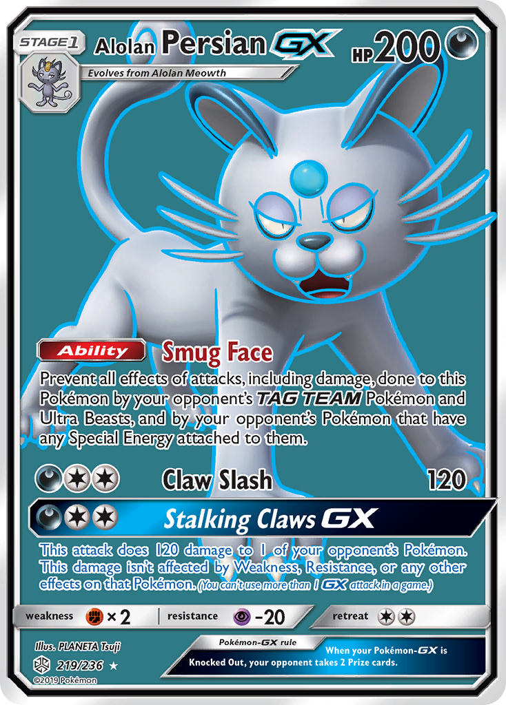 Alolan Persian GX (219/236) [Sun & Moon: Cosmic Eclipse] | Gear Gaming Bentonville