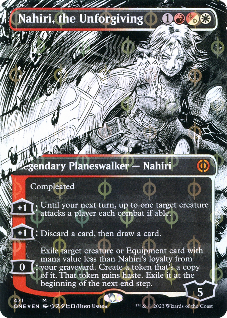 Nahiri, the Unforgiving (Borderless Manga Step-and-Compleat Foil) [Phyrexia: All Will Be One] | Gear Gaming Bentonville