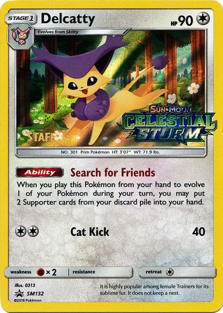 Delcatty (SM132) (Staff Prerelease Promo) [Sun & Moon: Black Star Promos] | Gear Gaming Bentonville