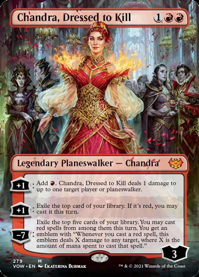 Chandra, Dressed to Kill (Borderless) [Innistrad: Crimson Vow] | Gear Gaming Bentonville