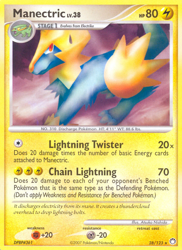 Manectric (28/123) [Diamond & Pearl: Mysterious Treasures] | Gear Gaming Bentonville