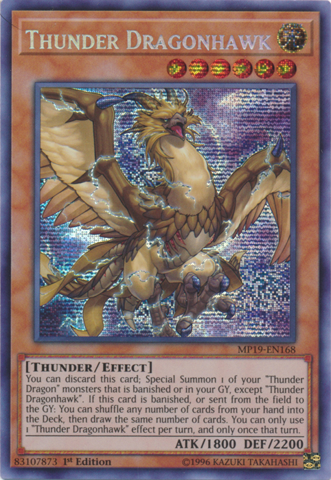 Thunder Dragonhawk [MP19-EN168] Prismatic Secret Rare | Gear Gaming Bentonville