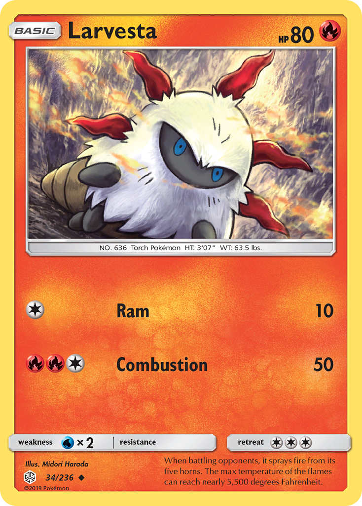 Larvesta (34/236) [Sun & Moon: Cosmic Eclipse] | Gear Gaming Bentonville