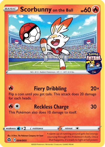 Scorbunny on the Ball (004/005) [Pokemon Futsal Collection] | Gear Gaming Bentonville