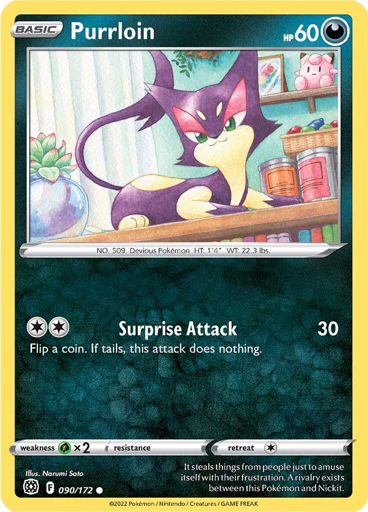 Purrloin (090/172) [Sword & Shield: Brilliant Stars] | Gear Gaming Bentonville