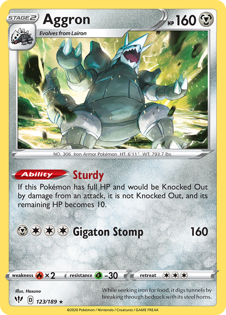 Aggron (123/189) [Sword & Shield: Darkness Ablaze] | Gear Gaming Bentonville