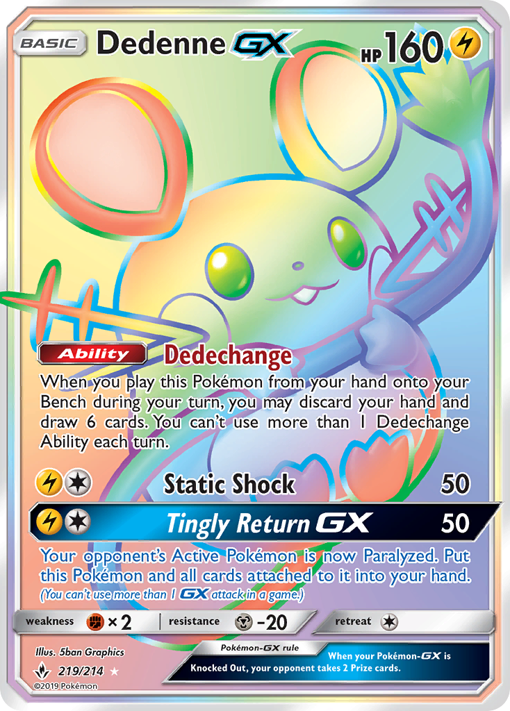 Dedenne GX (219/214) [Sun & Moon: Unbroken Bonds] | Gear Gaming Bentonville