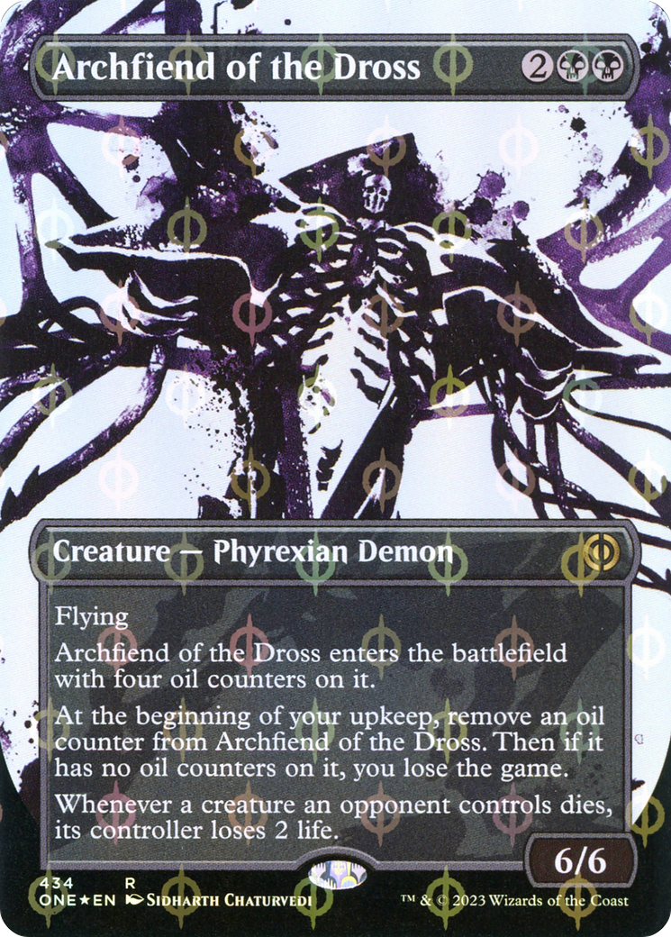 Archfiend of the Dross (Borderless Ichor Step-and-Compleat Foil) [Phyrexia: All Will Be One] | Gear Gaming Bentonville