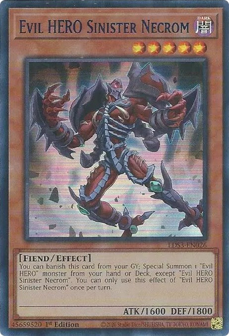 Evil HERO Sinister Necrom (Blue) [LDS3-EN026] Ultra Rare | Gear Gaming Bentonville