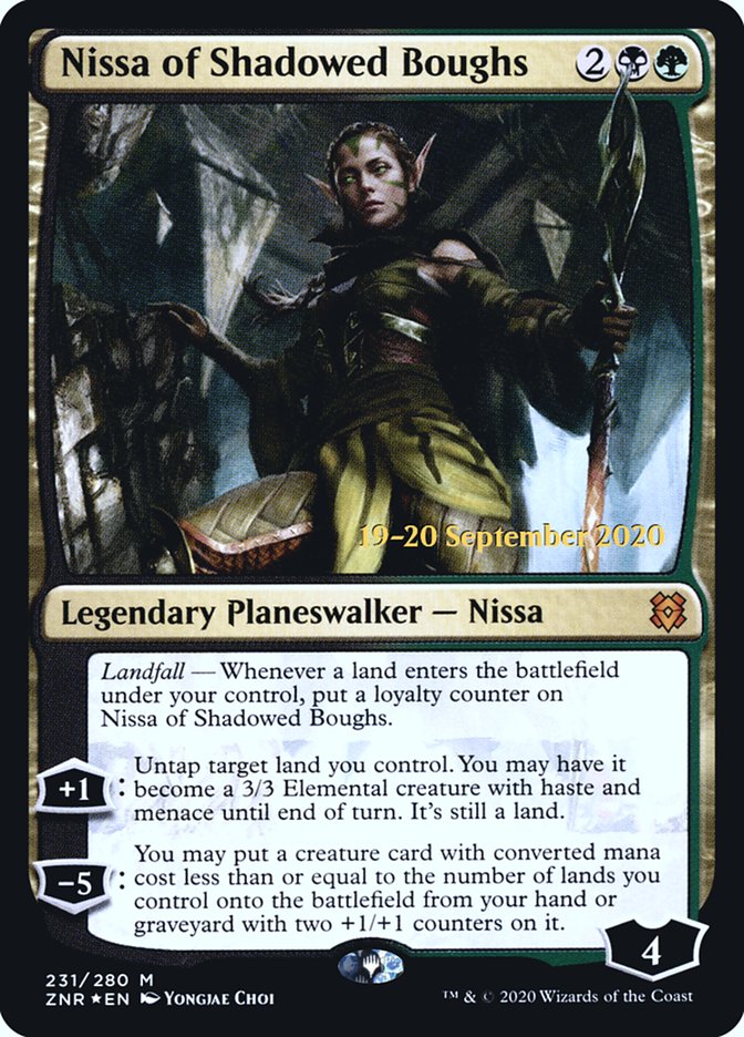 Nissa of Shadowed Boughs  [Zendikar Rising Prerelease Promos] | Gear Gaming Bentonville