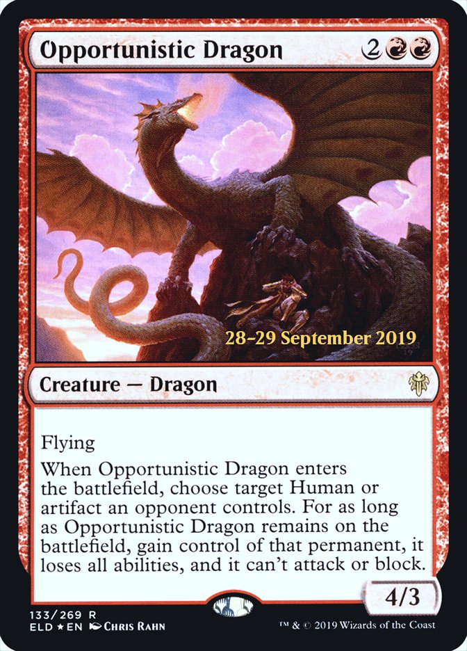 Opportunistic Dragon  [Throne of Eldraine Prerelease Promos] | Gear Gaming Bentonville