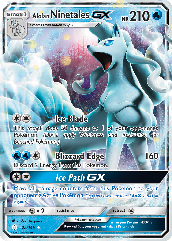 Alolan Ninetales GX (22/145) [Sun & Moon: Guardians Rising] | Gear Gaming Bentonville