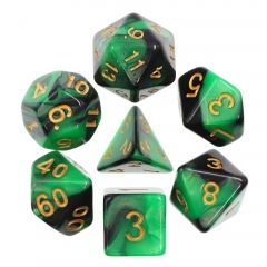 Black+Green Blend 7pcs Dice Set | Gear Gaming Bentonville