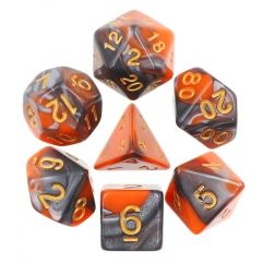 Silver+Orange Blend 7pcs Dice Set | Gear Gaming Bentonville