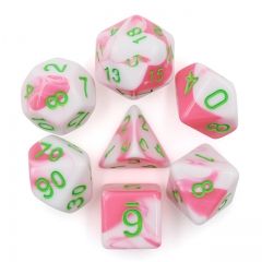 Pink+White Blend 7pcs Dice Set | Gear Gaming Bentonville