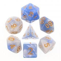 Lt Blue+White Blend 7pcs Dice Set | Gear Gaming Bentonville