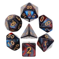 Red+Blue Blend 7pcs Dice Set | Gear Gaming Bentonville