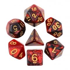 Pearl Red+Black Blend 7pcs Dice Set | Gear Gaming Bentonville