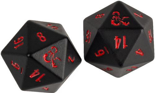 Heavy Metal Dungeons and Dragons D20 Dice:  Black and Red (2) | Gear Gaming Bentonville